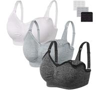 HBselect 3PCS Soutien-Gorge d'allaitement Maternité, Bra de Grossesse Postnatal Prénatale sans Armature, sans Couture pour Femmes allaitant avec rallonges de Soutien-Gorge, XL