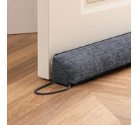 HBselect 96 cm Coupe-Courant d'air Triangulaire en Lin pour fenêtres et Portes, Conception à Fixation sécurisée, Isolation phonique et réduction du Bruit, adapté aux climats froids et Chauds Gris