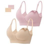 HBselect Lot de 2 Soutiens-Gorge d'allaitement sans Coutures avec Extensions de Soutien-Gorge supplémentaires pour l'allaitement et Le Sommeil sans Armatures pour Femme, S