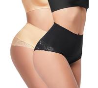 HBselect sous-vêtements Sculptants Culotte Amincissante pour Femme String Sculptant en Dentelle sous-vêtements Culotte Taille Haute Sculptant l'abdomen Noir (Style Dentelle)