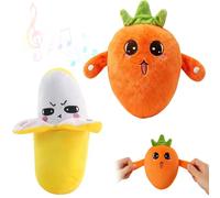 HBSFBH 2PCS Peluche Musicale Interactive avec Capteur Tactile, Banane Peluche Musicale Interactive, Interactive Peluche Banane avec Sons, Interactive Music Plush Toy, Jouet Sensoriel Piano Tactile