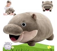 HBSFBH Jouets en Peluche, Moo Deng Hippo Plush, Moo Deng Plush Toys, Cute Pygmy Hippo Plushie Toy, Peluche Hippopotame, pour Décoration de Maison Enfants et Adultes