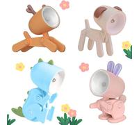 HBSFBH Mignon de Lampe de Bureau de LED, 4 Pièces LED L-ampe de B-ureau Mignon, Petite Lampe de Chien, Mini Lamp, L-ampe de Bureau Mignonne Veilleuse, pour un Cadeau D'anniversaire