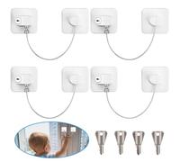 HBSFBH Serrures de Porte du Réfrigérateur, Lot de 4 verrous de sécurité pour armoires et fenêtres, Bloque Porte Placard Adhésive avec Clés, Securite Fenetre Enfant, pour Fenêtres Blocs Portes Tiroirs