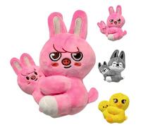 HBSFBH Stray Kids Peluche, Stray Kids Plush, Stray Kids Plushies, Stray Ki-DS Plush Toy, Cadeaux en Peluche Skz00(Un Grand et Un Petit) (Rose)