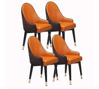 HBSSP Ensemble de 4 Chaises Salle Manger Chaises Salon Cuisine Chaises D'appoint Modernes Dossier Haut Et Siège Souple Rembourré Soft Chaise Longue Cuir Microfibre avec Pieds Bois Massif(D)