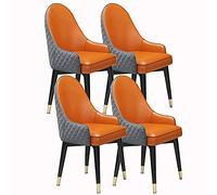 HBSSP Ensemble de 4 Chaises Salle Manger Chaises Salon Cuisine Chaises D'appoint Modernes Dossier Haut Et Siège Souple Rembourré Soft Chaise Longue Cuir Microfibre avec Pieds Bois Massif(C)