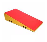 HBSSP Forme Compétence Tapis Cale Fromage Pliant Incliné Gymnastique Culbutage D'exercice D'intérieur/extérieur for L'entraînement Maison(Red yellow,120x60x35cm)