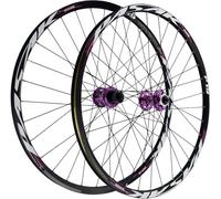 HBSSP Paire Roues VTT 26/27,5/29 Pouces,Freins Disque Démontage Rapide,Jantes Avant Et Arrière Alliage Double Couche for Cassette 7-12 Vitesses,32 Trous(Purple,29inch)