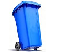 HBSSP Poubelle Extérieure avec Couvercle, Très Grande Capacité/poignée Antidérapante/poubelle Commerciale Résidentielle Roulettes(Blue,28 Gallon/100L)