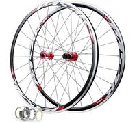 HBSSP Roues Vélo Route Alliage D'aluminium 30MM, Frein C/V Moyeu HG 4 Roulements Scellés 700C Roue Vélo Course, Compatible 8/9/10/11 Vitesses(Red)