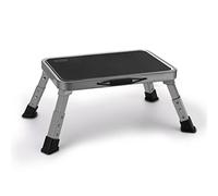 HBTower Marchepied, Escabeau, Marche Pliante, Marchepied Réglable en Hauteur avec Plate-Forme Antidérapante, Escabeau pour la Cuisine et la Maison, Gris HBTower Tritthocker, Trittleiter, Klapptritt