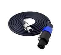 HBU Lot de 1 câble Speakon vers XLR femelle de 4,6 m - 1 câble d'extension de microphone audio jack 3 pôles avec verrouillage rotatif - 4,6 m Prise mâle vers XLR