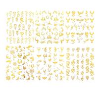 Hburirrty 1 Ensemble / 6 PièCes SéRies Holographique Nail Art Autocollants AdhéSifs Curseurs DIY Ongles Transfert DéCalcomanies Feuilles Enveloppes DéCorations Or
