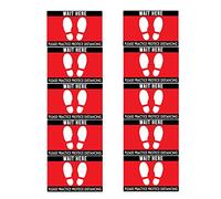 Hburirrty 10 PièCes SéRies/Ensemble AntidéRapant Distance Sociale Plancher Signe Marqueur Autocollant IntéRieur ExtéRieur Foule Contrôle de Contrôle 12 Pouces X 18 Pouces