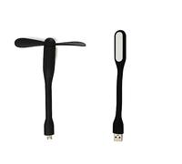 Hburirrty Mini ventilateur de bureau multifonction USB avec lumière USB universelle à économie d'énergie, lumière LED, noir