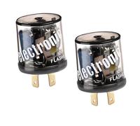 Hbxdeco Lot de 2 relais clignotants à DEL, 2 broches 12 V, relais de clignotants LED robustes pour fixation hyper clignotante, relais de clignotant électronique rond à 2 broches pour voiture, camion