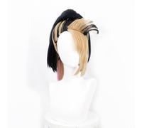 HBYLEE Anime Coser Anime Jeu KDA Baddest Akali Cosplay Perruques KDA Blond Mélangé Bleu Rose Perruques Queue de Cheval Cheveux synthétiques résistants à la chaleur [Couleur : Onecolor]