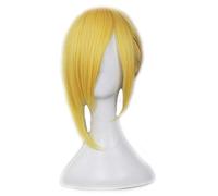 HBYLEE Anime Coser pruik Anime Attaque sur Titan Annie Leonhart Cosplay Perruque blonde dorée + perruque perruque cheveux synthétiques Halloween accessoires de fête pour filles et femmes [Couleur :