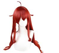 HBYLEE Anime Coser pruik Anime Mushoku Tenseei Eris Boreas Cosplay Perruque longue rouge réincarnation au chômage + perruque bonnet synthétique fête de cheveux filles femmes [Couleur : unité]