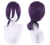 HBYLEE Anime Coser pruik Anime Tronçonneuse pour homme Reze Cosplay Violet foncé Perruque en fibre résistante à la chaleur + perruque - Bonnet - Fête d'Halloween - Jeu de rôle pour filles et femmes