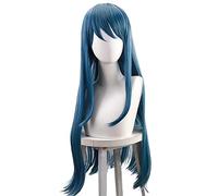 HBYLEE Anime Coser pruik Maizono Sayaka Perruque de cosplay Anime Aqua Blue Longue perruque droite avec frange Accessoires de cosplay pour femmes et filles avec bonnet de perruque [Couleur : Onecolor]