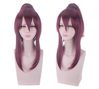 HBYLEE - Anime Role Play For Kda Cosplay Wigs Akali - 45 cm - Perruque synthétique violette mélangée résistante à la chaleur [Couleur : violet]