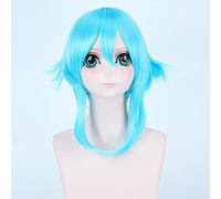 HBYLEE - Anime Role Play For Sword Art Online Sinon Asada Shino Perruque de cosplay Sao 40 cm courte bleu glacé [Couleur : bleu]