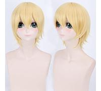 HBYLEE - Anime Role Play Perruque pour acteurs de Mekakucity Actors Kagerou Project Cosplay Perruque synthétique Kano Shuuya Golden Cosplay Wigs [Couleur : doré]