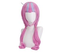 HBYLEE - Anime Role Play Wig for Vtuber Hololive Minato Aqua Wig Mixed Blue Pink Straight Braids Cosplay Long Hair [Couleur : bleu]