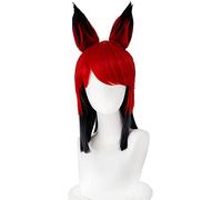 HBYLEE El Alastor Perruque Anime Cosplay Hazbin Cosplay EL ALASTOR - Accessoire pour cheveux - Costume d'Halloween - Costume de Noël - Perruque de cosplay + bonnet de perruque - Couleur unique