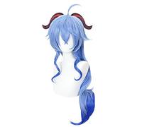 HBYLEE - Genshin Effect Ganyu Cosplay 75cm Long Blue Gradient Wig Cosplay Anime Cosplay Perruques Résistant à la Chaleur Cheveux Femmes Halloween Perruque [Couleur : selon plan]