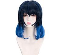HBYLEE Hsiu Hashibira Inosuke Perruque Cosplay Wig Mask Anime : noir et bleu dégradé perruque autre perruque [Couleur : selon le plan]