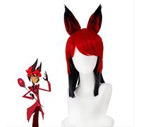 HBYLEE New Hazbin Cosplay Hotel Alastor Cosplay Wigs Accessoires de cheveux Halloween Carnaval Noël Costumes Accessoires + bonnet de perruque [Couleur : selon le plan]