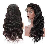 HBYLEE - Perruque de cheveux humains véritables 360 perruques pleine longueur ondulée 25,4 cm [Couleur : 25,4 cm]