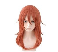 HBYLEE - Perruque de cosplay ange diable pour homme - 50 cm de long - Perruque de Noël orange foncé - Perruque synthétique résistante à la chaleur + bonnet de perruque [Couleur : Onecolor]