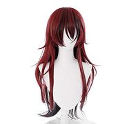 HBYLEE Perruque de cosplay Anime Demon Slayer : Kimetsu No Yaiba Tanjiro Kamado pour femme, longue châtaigne, rouge bordeaux, résistante à la chaleur, perruque cosplay costume [Couleur : selon le