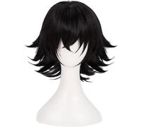 HBYLEE Perruque de cosplay Anime JUZO SUZUYA/REI - Perruque courte noire - Pour Noël, carnaval, Halloween, fête - Avec bonnet - Couleur : selon le plan