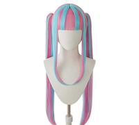 HBYLEE Perruque de cosplay anime pour Nyubara Reona Paréo, 2 franges longues, cheveux synthétiques, pour Halloween, fête, carnaval, Noël [Couleur : rose]