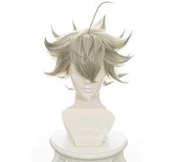 HBYLEE - Perruque de cosplay avec motif de trèfle noir Asta Gridelin - En fibre résistante à la chaleur - Avec bonnet de perruque - Couleur : noir
