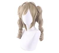 HBYLEE - Perruque de cosplay pour Barbara Genshin Impact Tiger Clip Double queue de poney Curls Halloween Carnaval Party Rôle Play Wig [Couleur : violet]