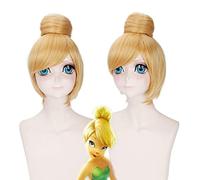 HBYLEE Perruque de cosplay pour fête d'Halloween, fleur verte, fée clochette, fée de princesse elfe [Couleur : vert]