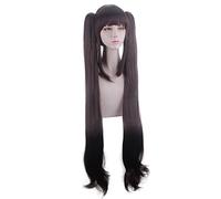 HBYLEE - Perruque de cosplay pour jeu d'anime Nekopara - Longue perruque au chocolat - Poudre de jeu - Noir-marron - 100 cm [Couleur : noir]
