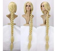 HBYLEE Perruque de princesse tangled - 120 cm - Blond droit - Super longue perruque de cosplay - Raiponce - Résistante à la chaleur - Perruque de cheveux synthétiques + bonnet de perruque [Couleur :