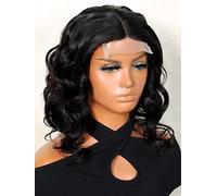 HBYLEE Perruque en dentelle humaine T-Part - Cheveux humains bouclés - Pour femme noire - Densité : 150 x 1 - Taille : 30,5 cm