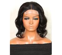 HBYLEE Perruque en dentelle humaine T-Part - Cheveux humains bouclés - Pour femme noire - Densité : 150 x 15 - Taille : 150 cm