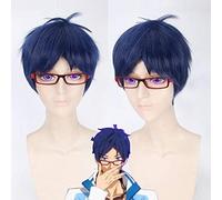 HBYLEE Perruque pour Carnival Nightlife CluI Party Dress Up Wig Cosplay Wig Free ! Hommes Swimming Club Rei Ryugasaki Blue Anime Wig 220 [Couleur : selon plan]