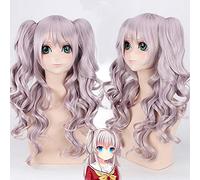 HBYLEE Perruque synthétique Charlotte Tomori Nao - Pour cosplay - Pour cosplay - Violet clair - Avec queue de cheval ondulée - 70 cm