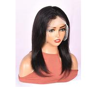 HBYLEE Perruques en dentelle humaine 13 x 4 Lace Front Straight Human Hair Wigs pour femmes noires, couleur : 150 densité 33 x 4 noir / Taille : 30,5 cm