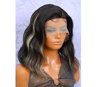 HBYLEE Perruques en dentelle humaine 13 x 4 x 1 Perruque de cheveux humains avec dentelle frontale pour femme noire, couleur : 180 densité 33 x 5 x 1/Taille : 30,5 cm